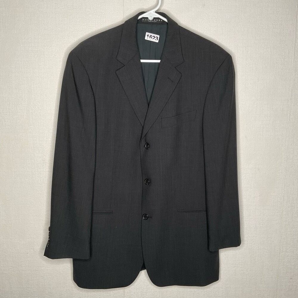 HUGO BOSS Sport Coat Blazer Men's 38 Reg Black Gray Einstein Sigma 3 Button Wool